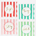 Striped Christmas Beverage Napkins, 1 of each design