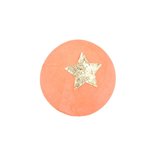 An individual Meri Meri Christmas Multi Colored Surprise Ball in Salmon color.