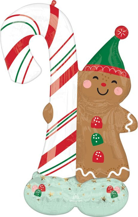 Christmas Merry Christmints Gingerbread Man Airloonz Balloon 51″ | 1 ct