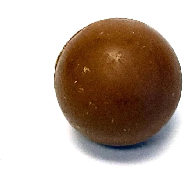 An unpackaged Christmas Salted Caramel Milk Chocolate Hot Cocoa Ball with Marshmallows.