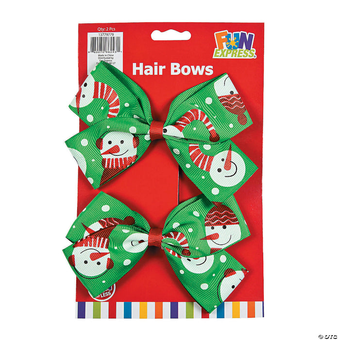 Snowman Hair Bows