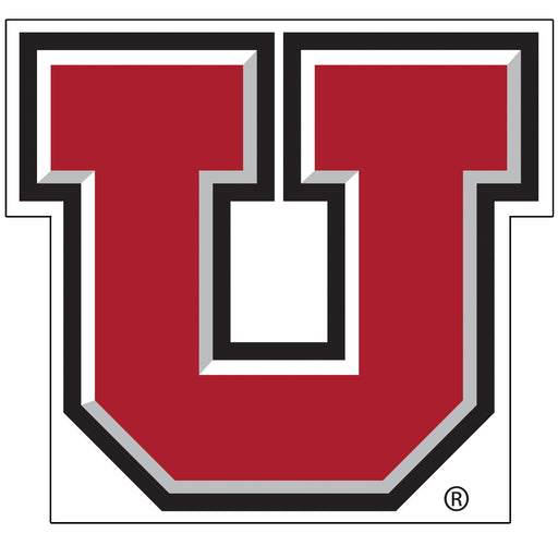 A 23-inch U of U Block U Shape Cut Yard Sign.