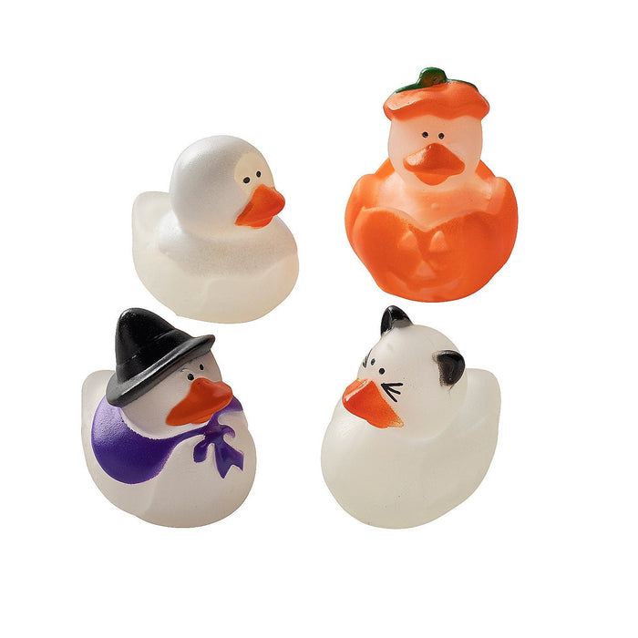 Mini Glow in the Dark Halloween Rubber Duckies 1in