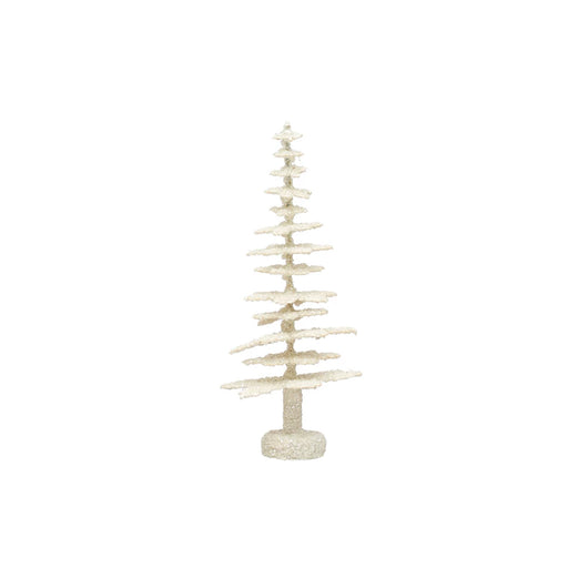 Christmas Cream Color Coated Paper Tree w/ Glitter 4"x9" | 1 ct