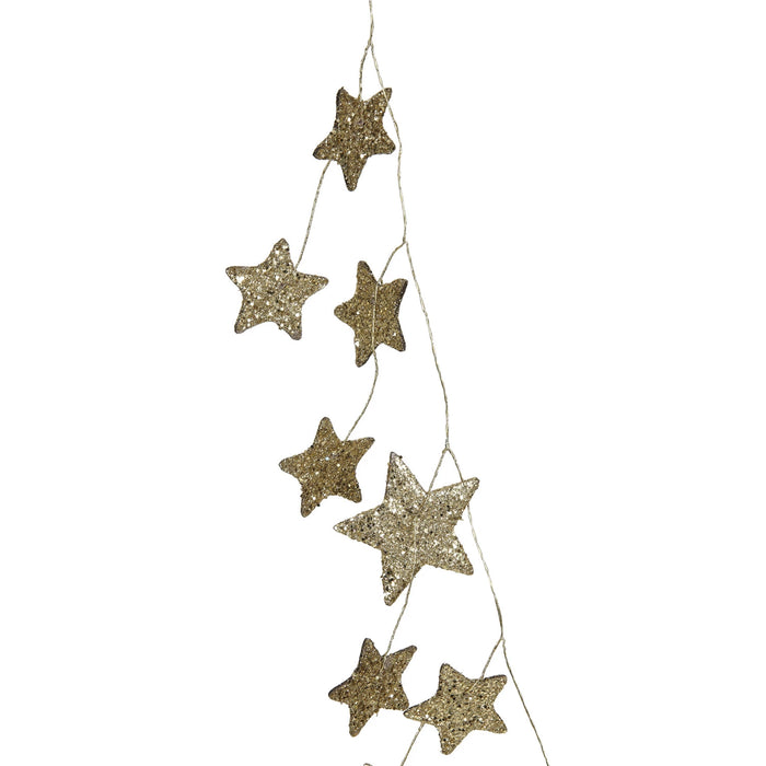 Christmas Gold Glitter Paper Star Garland 72in | 1 ct