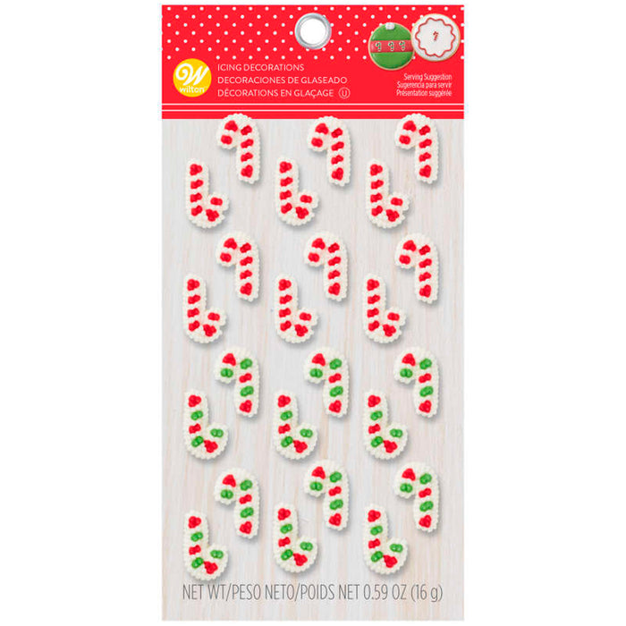 Candy Cane Icing Decorations | 24ct