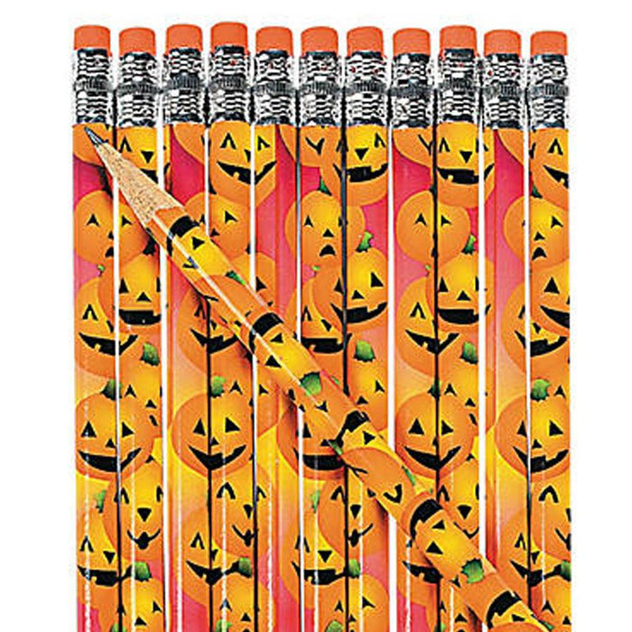 Wooden Halloween Pumpkin Pencils 12ct