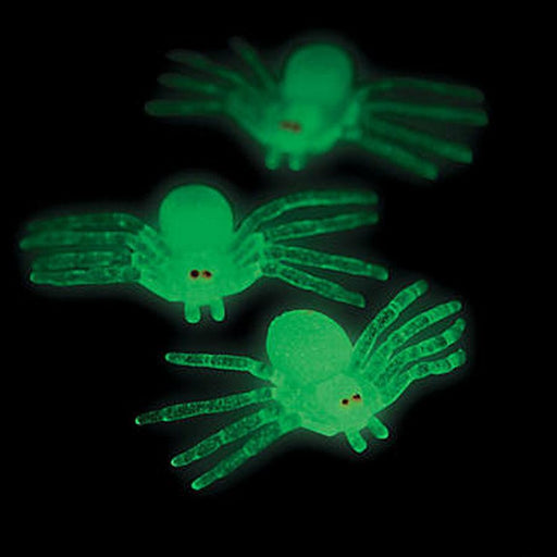 Glow in the Dark Spiders 2.5in 18ct