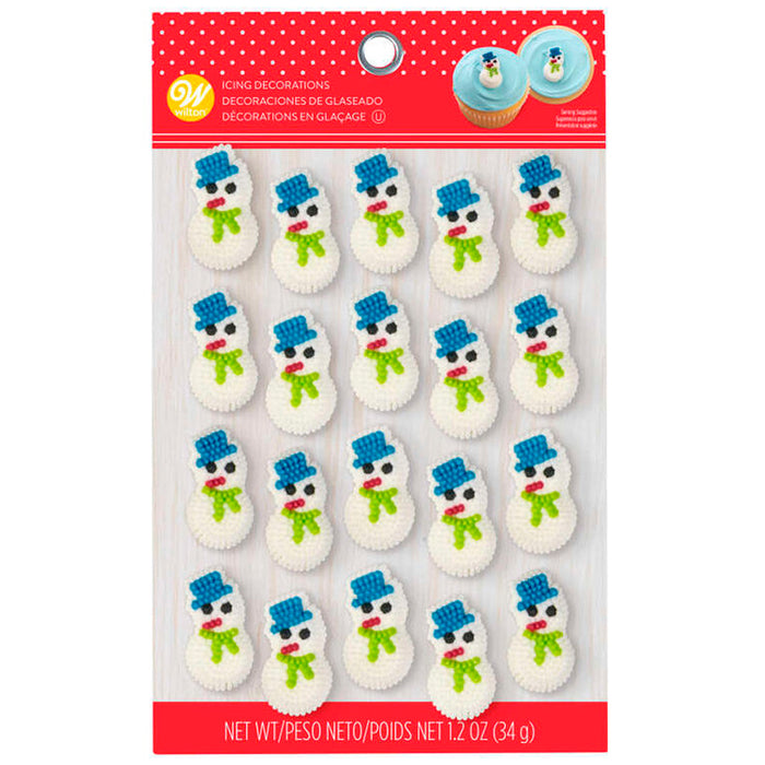 Mini Snowman Icing Decorations | 20ct