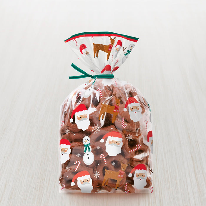 Snowman/Santa/Reindeer Treat Bags and Ties | 20 Ct