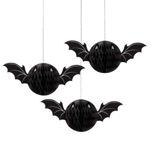 Halloween Bat Honeycomb Hanging Decorations 3ct