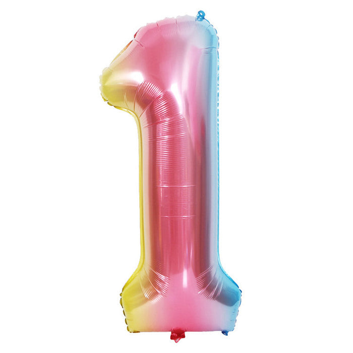 Rainbow Jumbo Number Balloons 34"