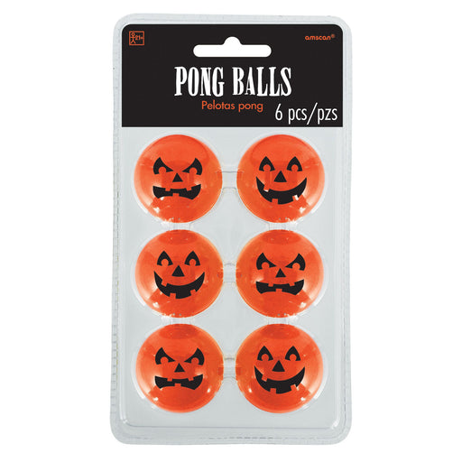 Halloween Jack O Lantern Pong Balls 6ct