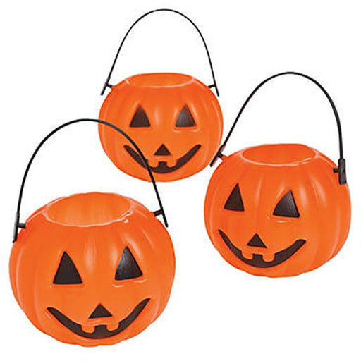 Mini Pumpkin Candy Pails 3in 12ct