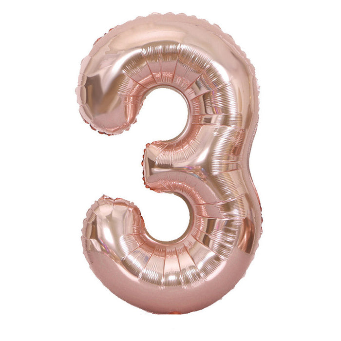 Rose Gold Jumbo Number Balloons 34"