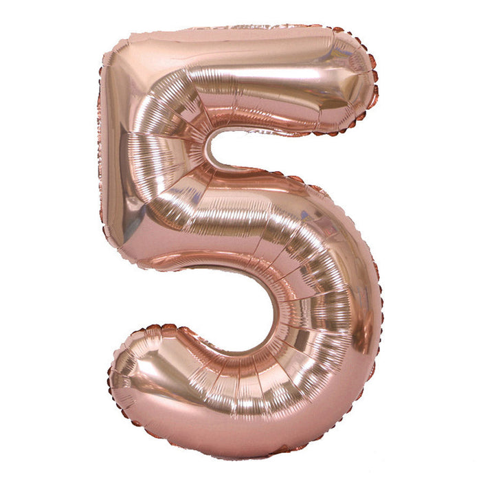 Rose Gold Jumbo Number Balloons 34"