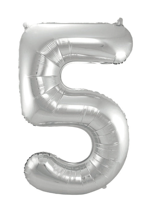 Silver Jumbo Number Balloons 34"