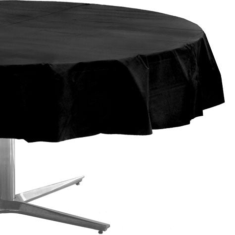 Jet Black Round Table Cover | 1ct, 84" Round