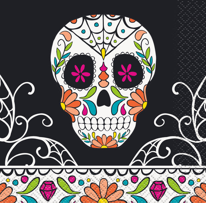 Day of the Dead Skull Beverage Napkins 24ct