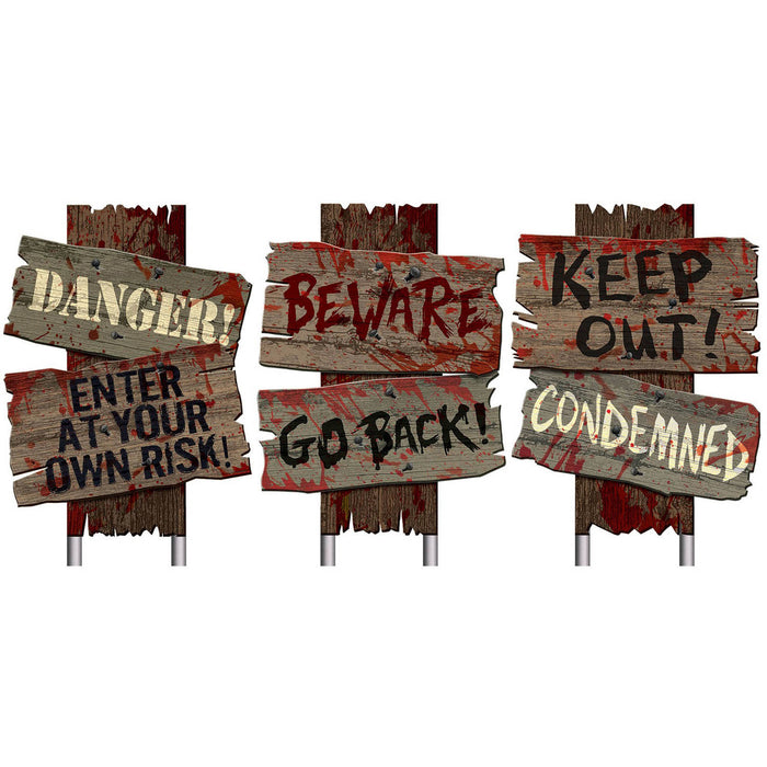 Halloween Signs Plastic 3pc