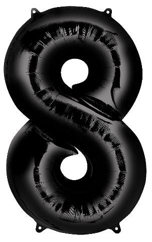 Black Jumbo Number Balloons 34" | 1 ct