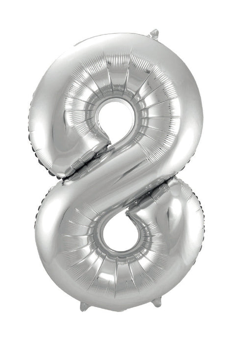 Silver Jumbo Number Balloons 34"