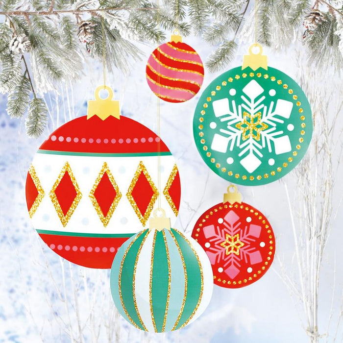 Christmas Ornaments Corrugated Plastic Yard Sign Set, 5pc | 1 ct.