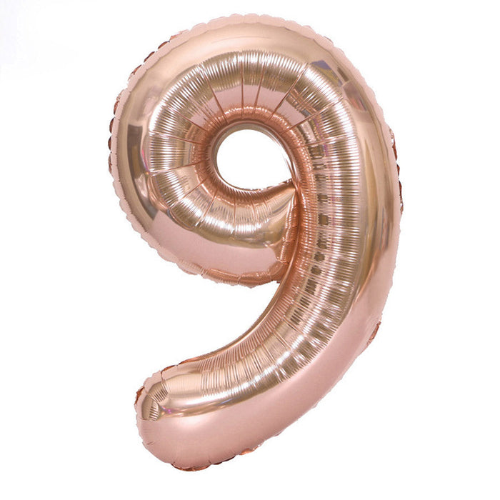 Rose Gold Jumbo Number Balloons 34"