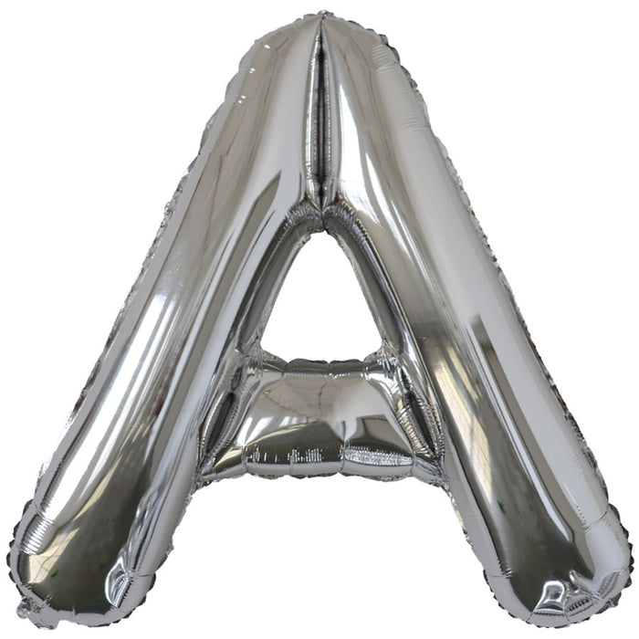 Silver Jumbo Letter Metallic Balloon 34" | 1 ct.