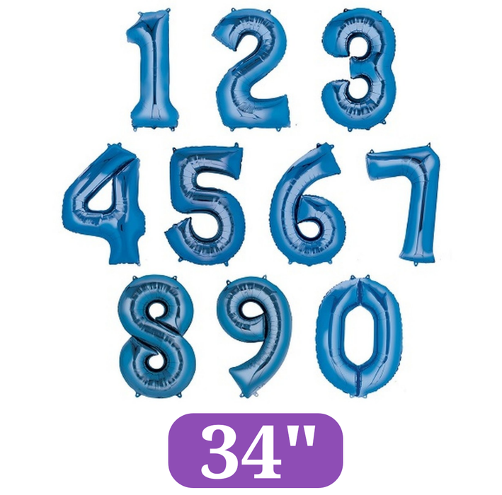 Blue Jumbo Number Balloons 34" | 1 ct