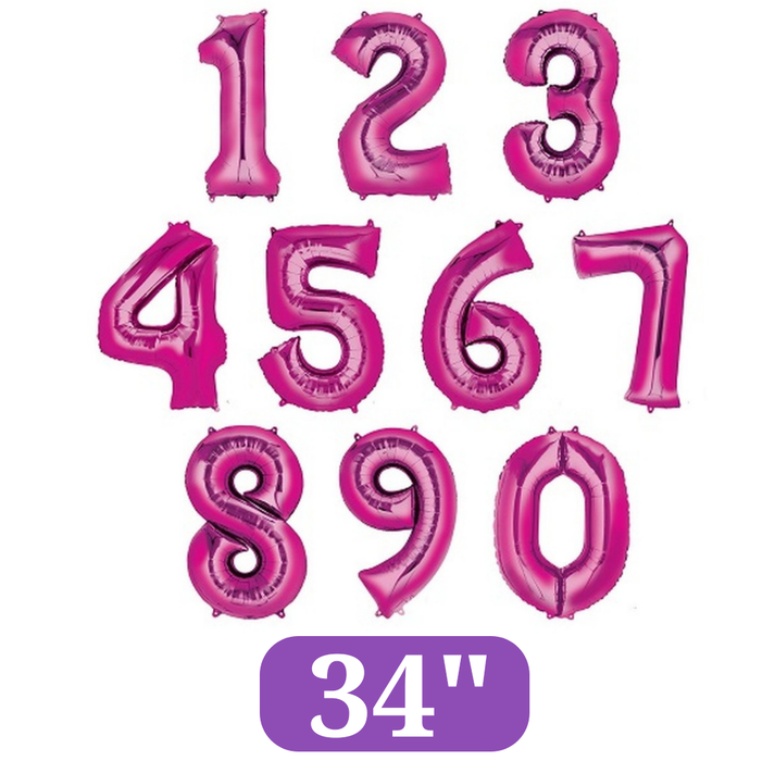 Pink Jumbo Number Balloons 34" | 1 ct