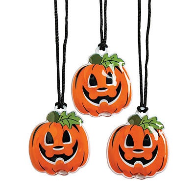 Halloween Light Up Jack O Lantern Necklace