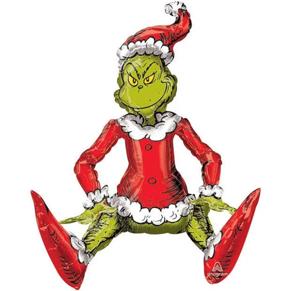 Christmas Santa Grinch Sitting air-filled Balloon 24" | 1 ct